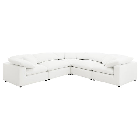 Raleigh - Boucle Upholstered Modular Sectional White 5 Pc. Sectional by Coaster Fine Furniture | Bel Furniture