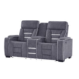 Austin - Console Reclining Loveseat With Storage Arms - Gray