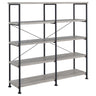 Analiese - 4-Shelf Double Bookshelf Dark Gray by CoasterEveryday | Bel Furniture