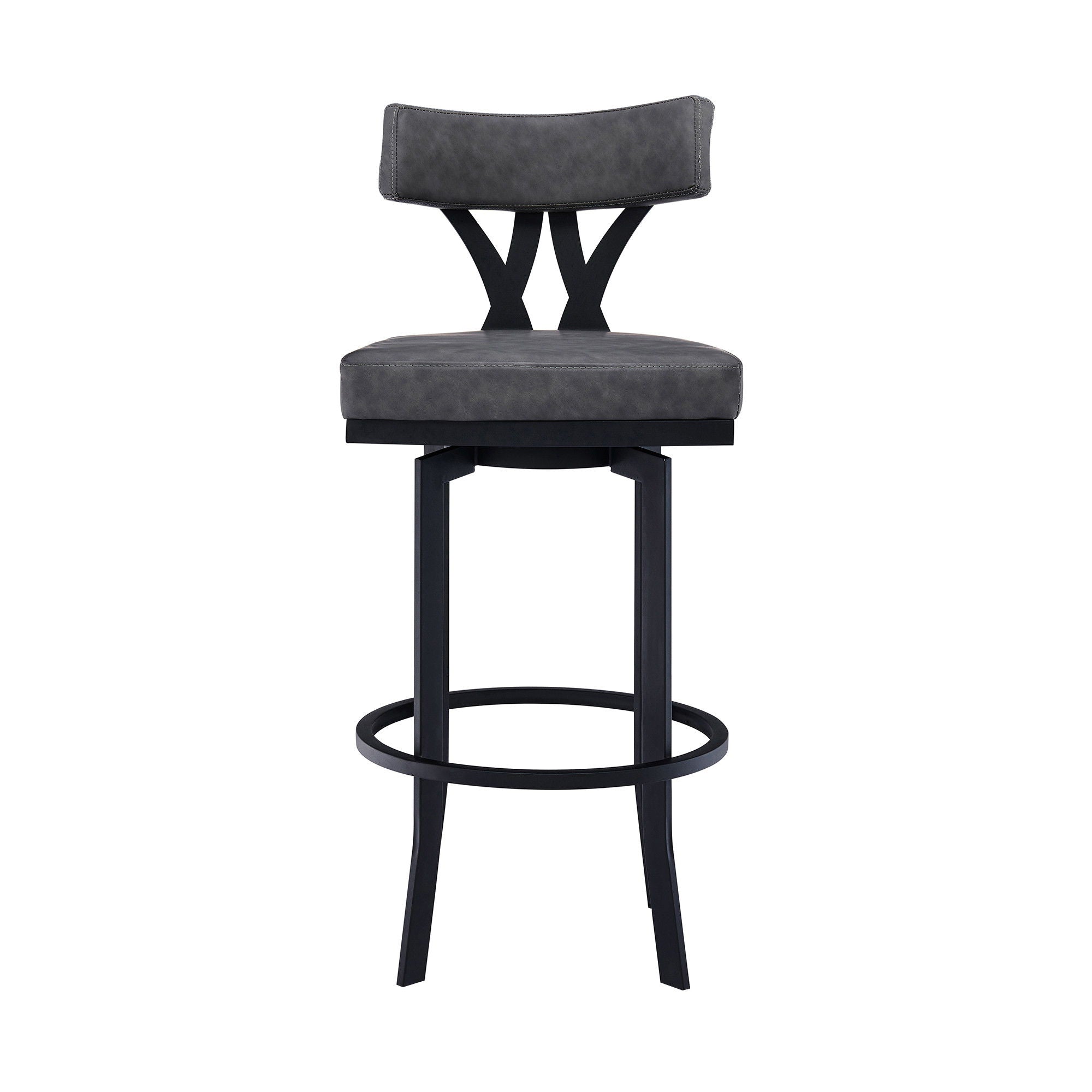 42" Low Back Bar Height Bar Chair - Gray / Black