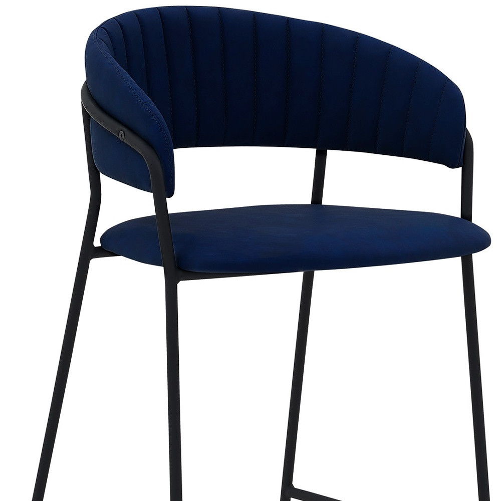 Low Back Counter Height Bar Chair - Blue / Black