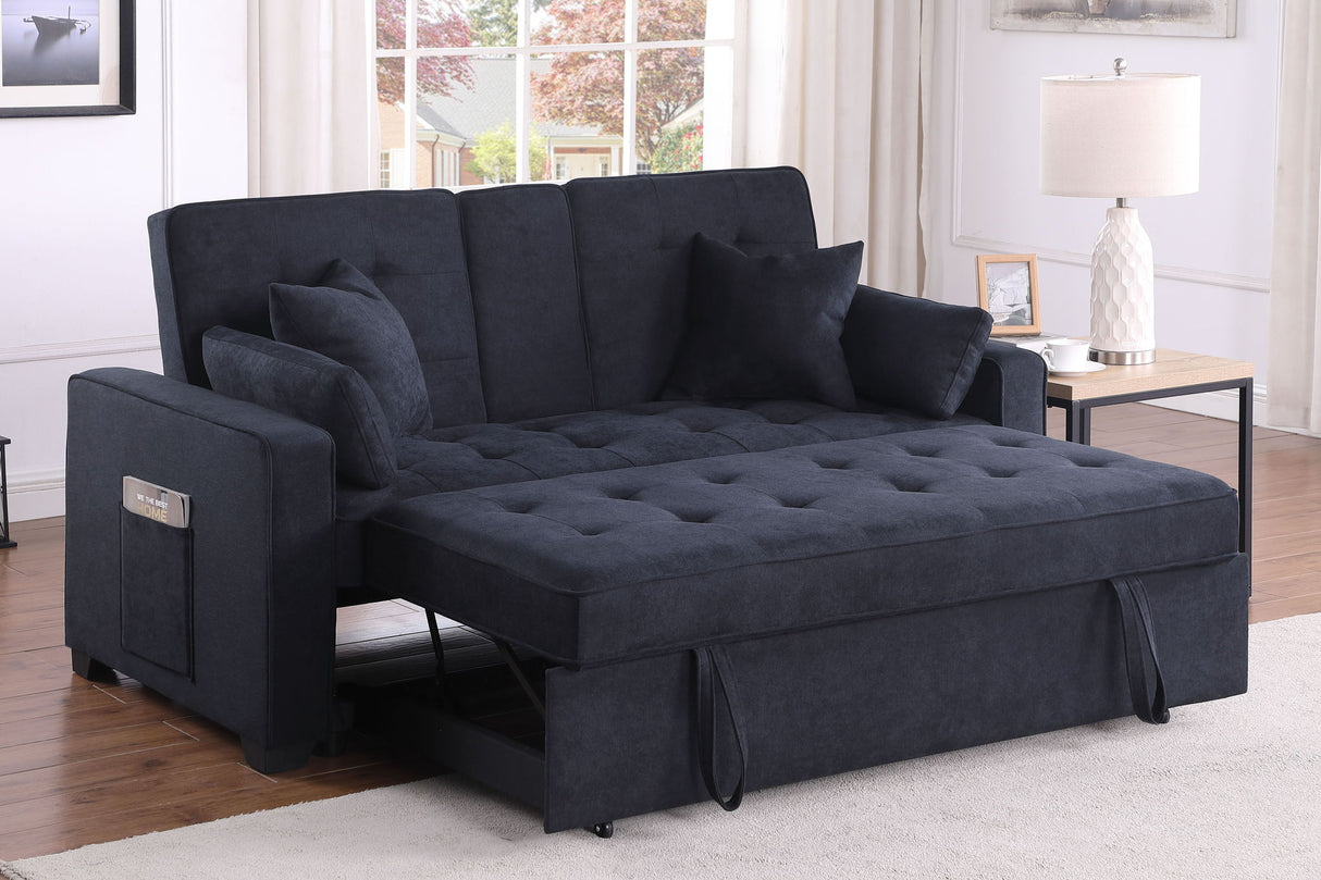 Cody II - 69.5"W Woven Fabric Convertible Sleeper Loveseat with Cup Holder by Lilola Home | Bel Furniture