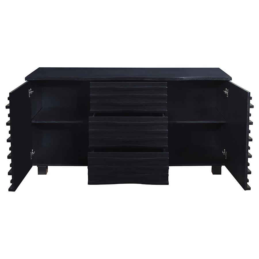 Stanton - 3-Drawer Sideboard Buffet Storage Cabinet - Black by CoasterEssence | Bel Furniture