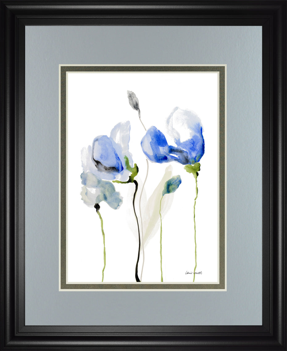 All Poppies Il By Lanie Loreth - Framed Print Wall Art - Blue