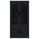 Riva - 4-Door Tall Accent Display Cabinet LED Lighting - Black