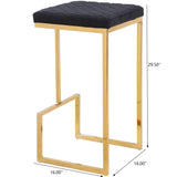 Joel - Upholstered Stool - Black / Gold