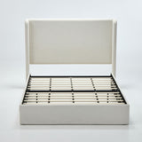 Carmen - California King Size Upholstered Wingback Bed - Ivory