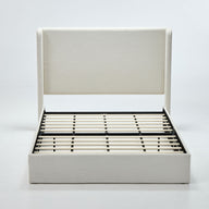 Carmen - Minimalist Upholstered Wingback Bed Frame With High Headboard