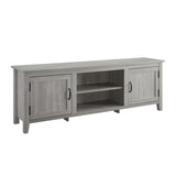 Modern Farmhouse 2 Door Grooved 70" TV Stand For 85" TVs Gray by Walker Edison | Bel Furniture