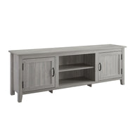Modern Farmhouse 2 Door Grooved 70" TV Stand For 85" TVs Gray by Walker Edison | Bel Furniture