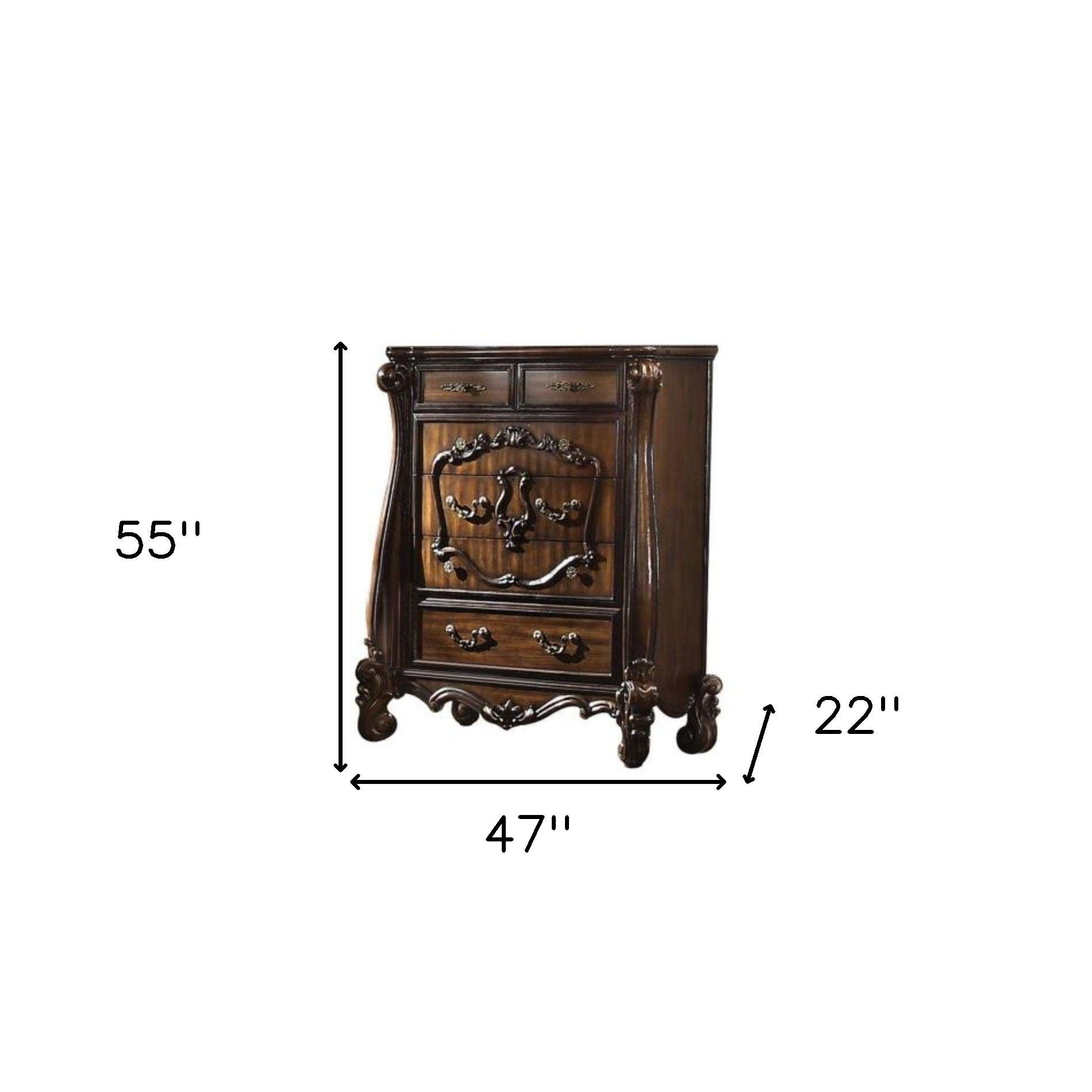 Solid Wood Six Drawer Chest - Brown