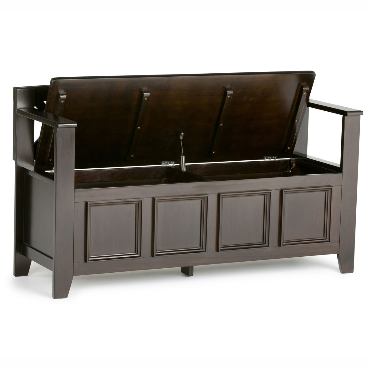Amherst - Entryway Storage Bench - Hickory Brown by Simpli-Home | Bel Furniture