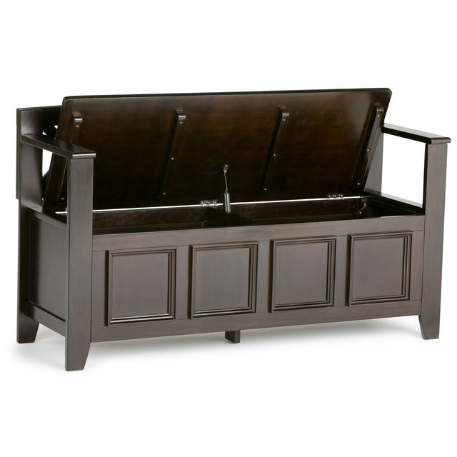Amherst - Entryway Storage Bench - Hickory Brown by Simpli-Home | Bel Furniture