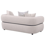 Jeanette - 73" Fabric Upholstered Round Arm Loveseat - Beige