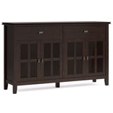 Artisan - Large 4 Door Sideboard Buffet - Dark Chestnut Brown by Simpli-Home | Bel Furniture