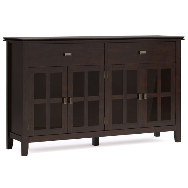 Artisan - Large 4 Door Sideboard Buffet - Dark Chestnut Brown by Simpli-Home | Bel Furniture