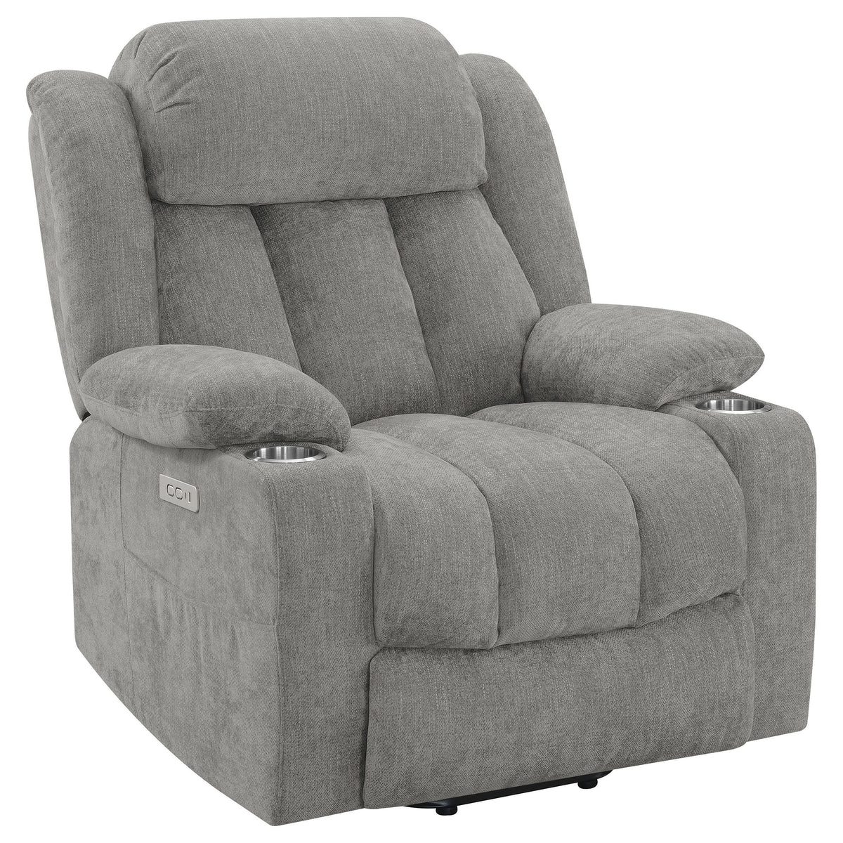 Houston - Upholstered Power Lift Recliner Chair Dark Gray by CoasterEveryday | Bel Furniture
