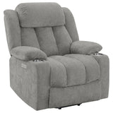 Houston - Upholstered Power Lift Recliner Chair Dark Gray by CoasterEveryday | Bel Furniture
