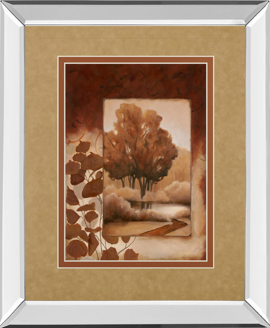 Mirrored Frame Fall Vignette I By Carol Robinson - Red