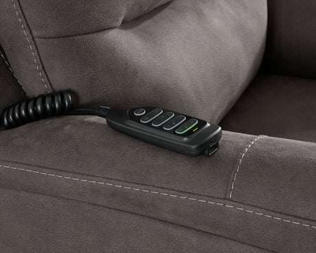 Snowfield - Gunmetal - Power Lift Recliner by Signature Design by Ashley® | Bel Furniture