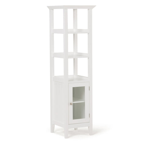 Acadian - Bath Storage Tower - Pure White by Simpli-Home | Bel Furniture