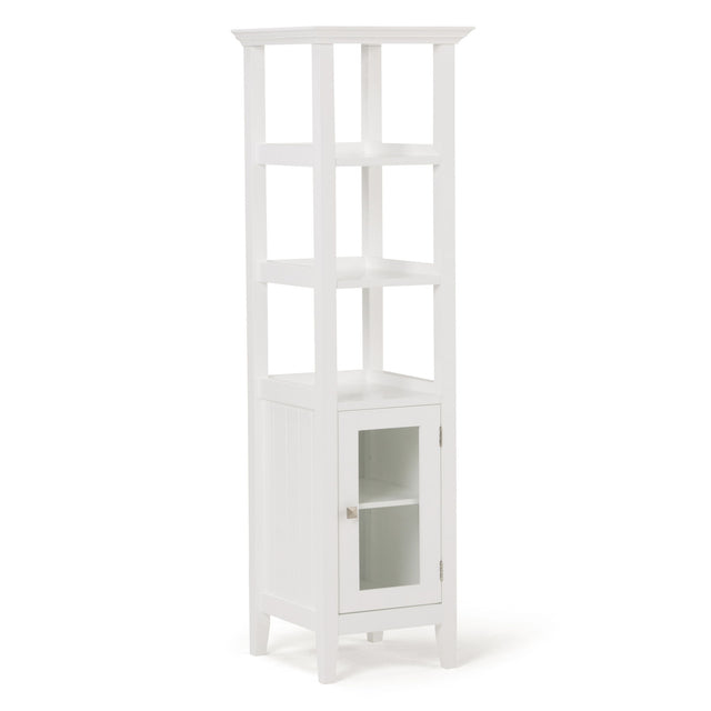 Acadian - Bath Storage Tower - Pure White by Simpli-Home | Bel Furniture