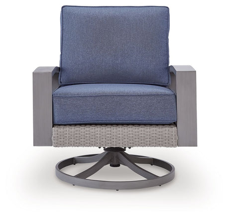 Half Moon Beach - Swivel Lounge With Cushion - Blue / Gray - view 5