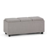 Avalon - Upholstered Storage Ottoman Gray Fabric by Simpli-Home | Bel Furniture