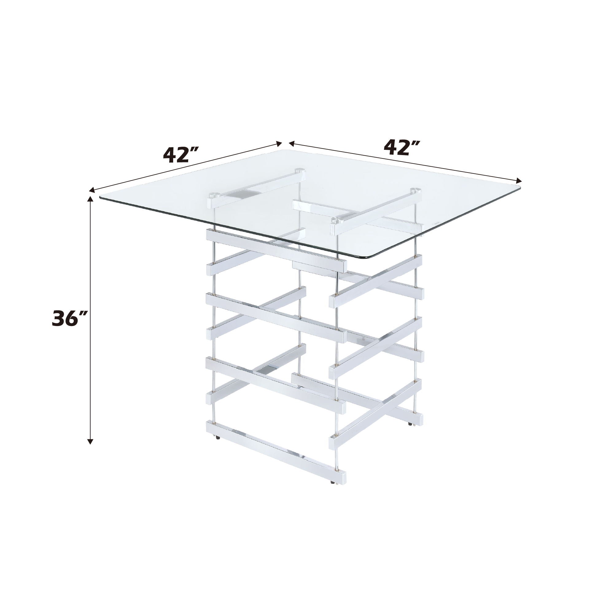 Counter - Height Table Glass - White