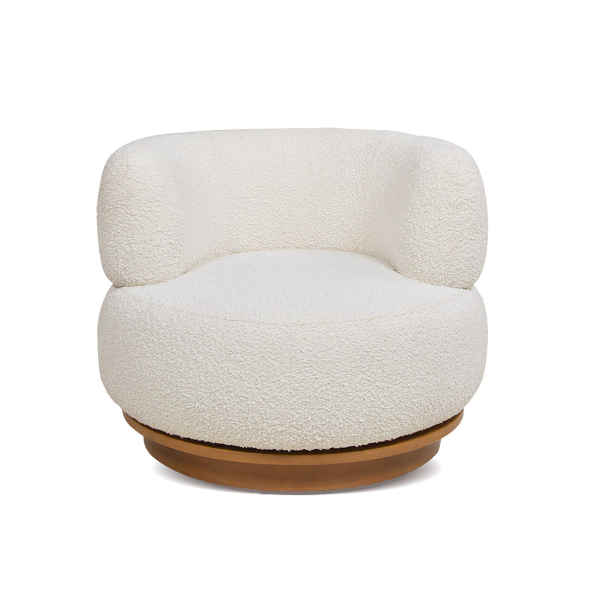 Fuji - 360 Swivel Low Barrel Back Accent Chair - Ivory White by Jennifer Taylor Home | Bel Furniture