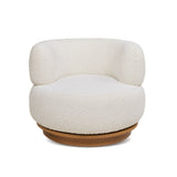 Fuji - 360 Swivel Low Barrel Back Accent Chair - Ivory White by Jennifer Taylor Home | Bel Furniture