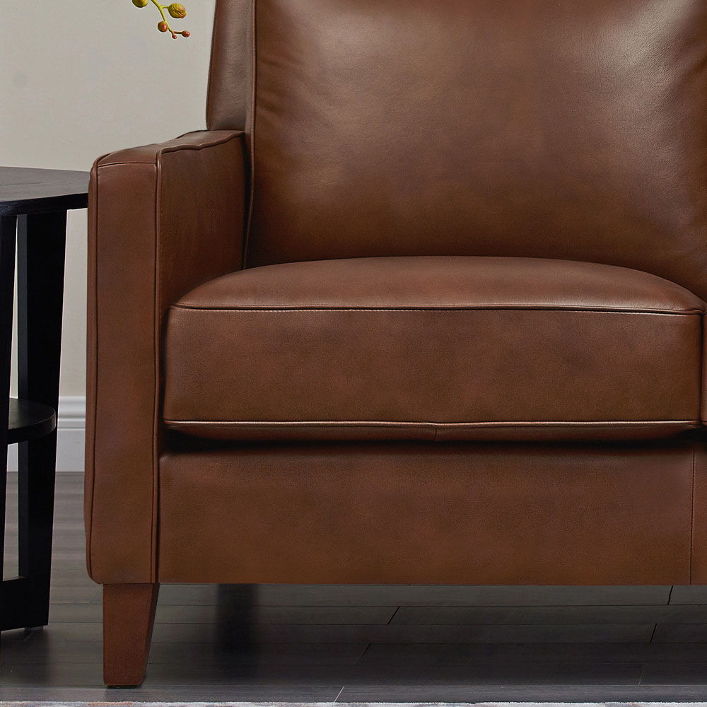 Ashby - Leather Loveseat - Pecan