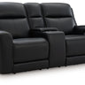 5Z-Comfort - Relaxation - Power Reclining Loveseat with Console / Adj Headrest Black by Signature Design by Ashley® | Bel Furniture