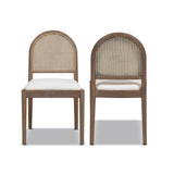 Panama - Curved Cane Side Dining Chair (Set of 2) by Jennifer Taylor Home | Bel Furniture