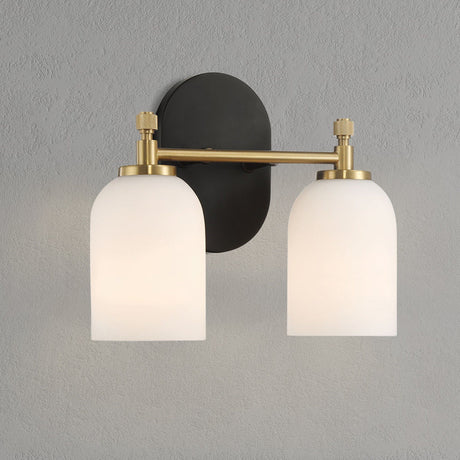 Meadows - 3 Lights Vanity Brush Bathroom Wall Light For Bathroom Over Mirror - Black / Gold / White - view 7