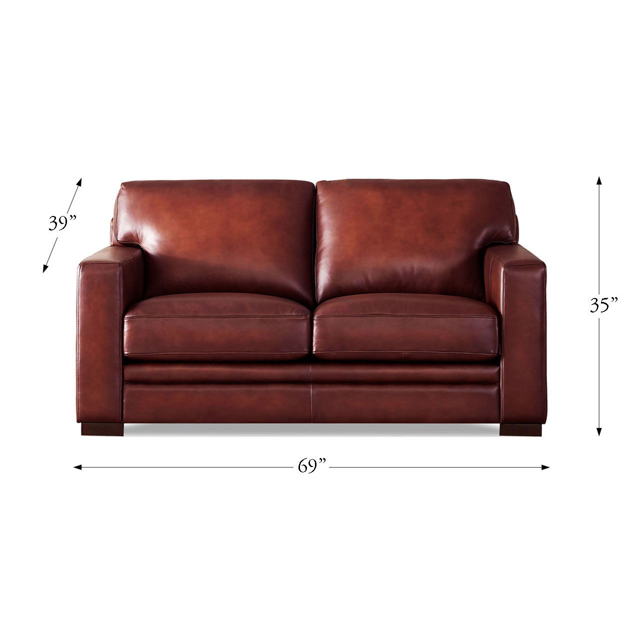 Dillon - Waxy Pull Up Leather Loveseat - Mocha