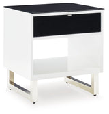Gardoni - White / Black - Rectangular End Table by Signature Design by Ashley® | Bel Furniture