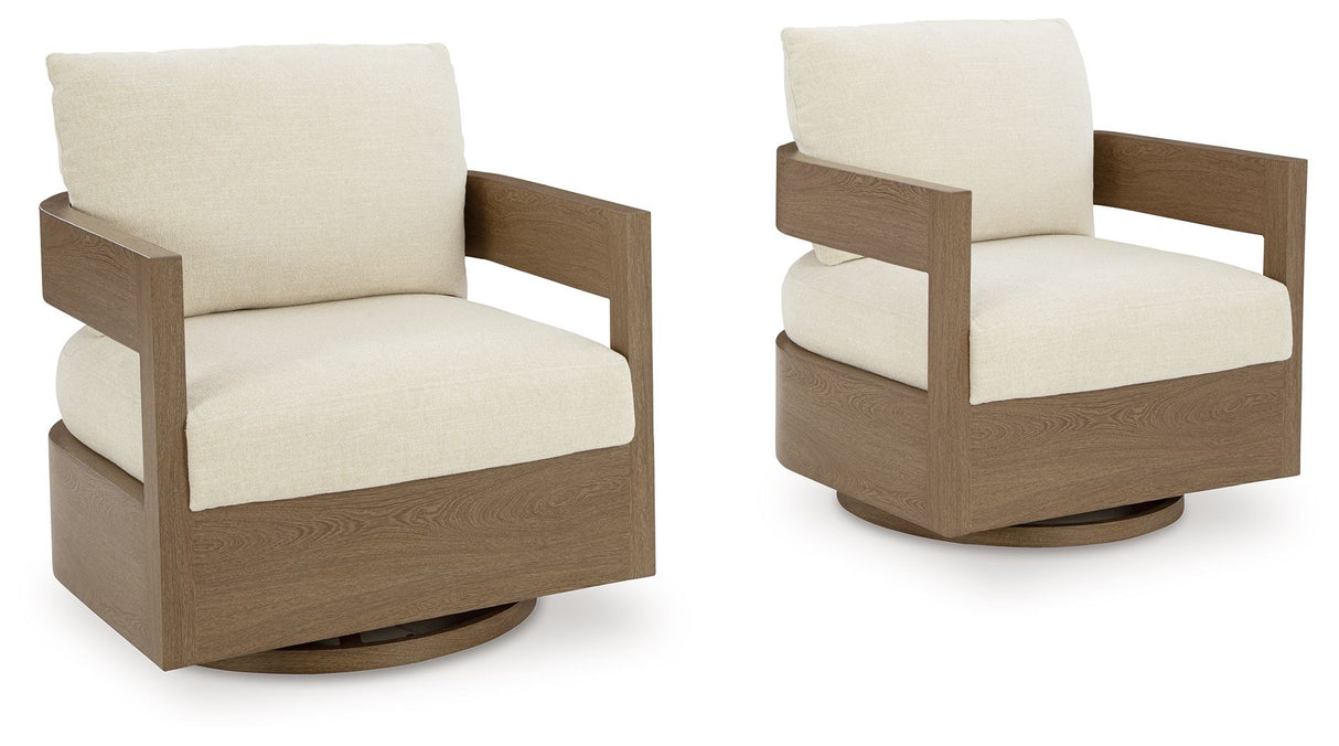 Serene Bay - Dark Brown / White - Swivel Glider Chair With Cushion by Signature Design by Ashley® | Bel Furniture
