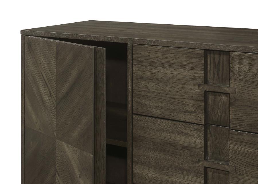 Kelly - 3-Drawer Storage Dining Sideboard Buffet - Dark Gray