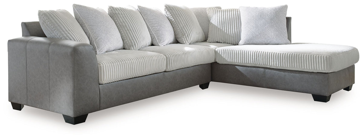 Clairette Court - Sectional Dark Gray 2 Pc. Right Arm Facing Corner Chaise Sectional by Benchcraft® | Bel Furniture