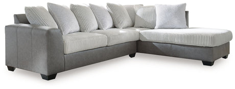 Clairette Court - Sectional Dark Gray 2 Pc. Right Arm Facing Corner Chaise Sectional by Benchcraft® | Bel Furniture
