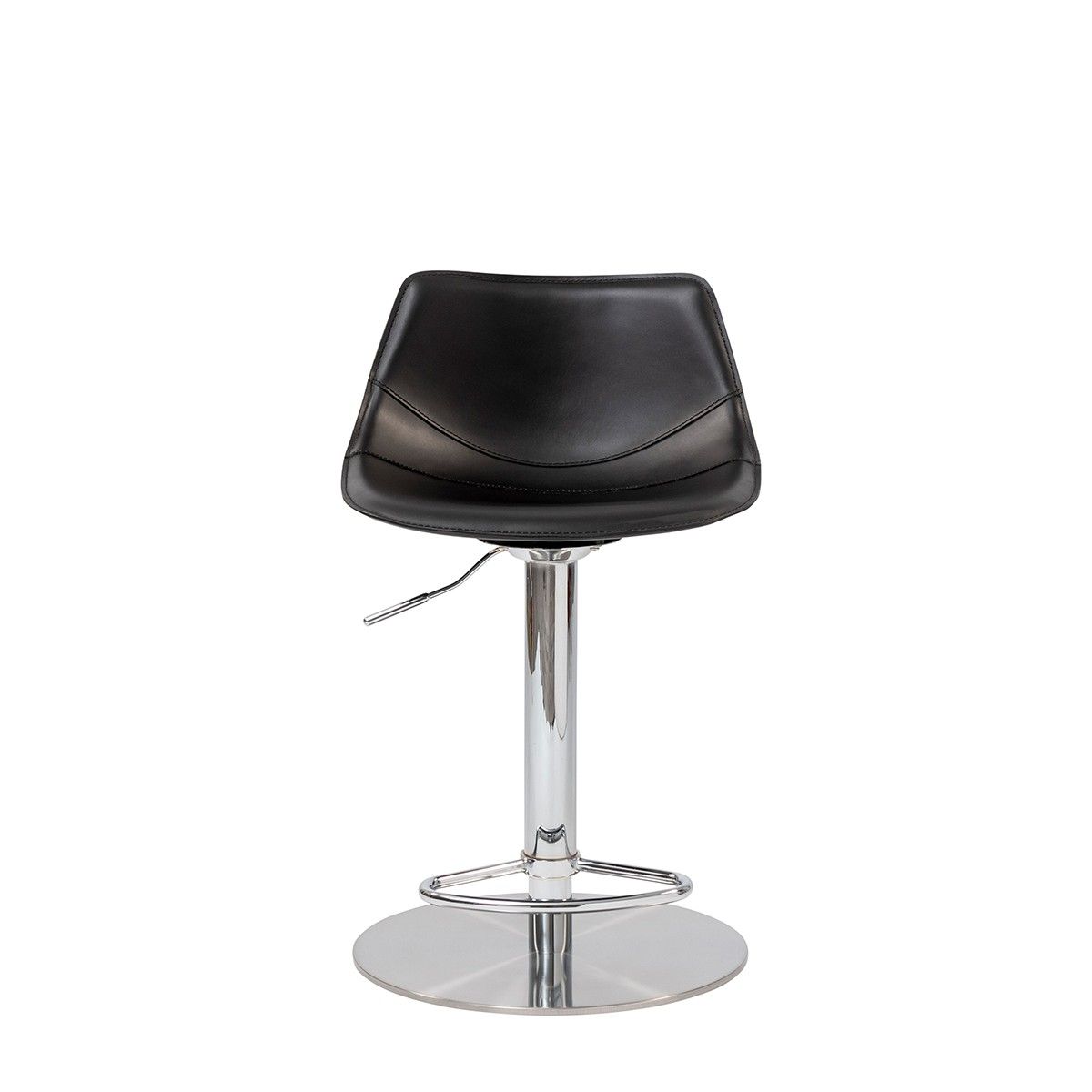 Steel Swivel Low Back Bar Height Bar Chair - Black / Silver