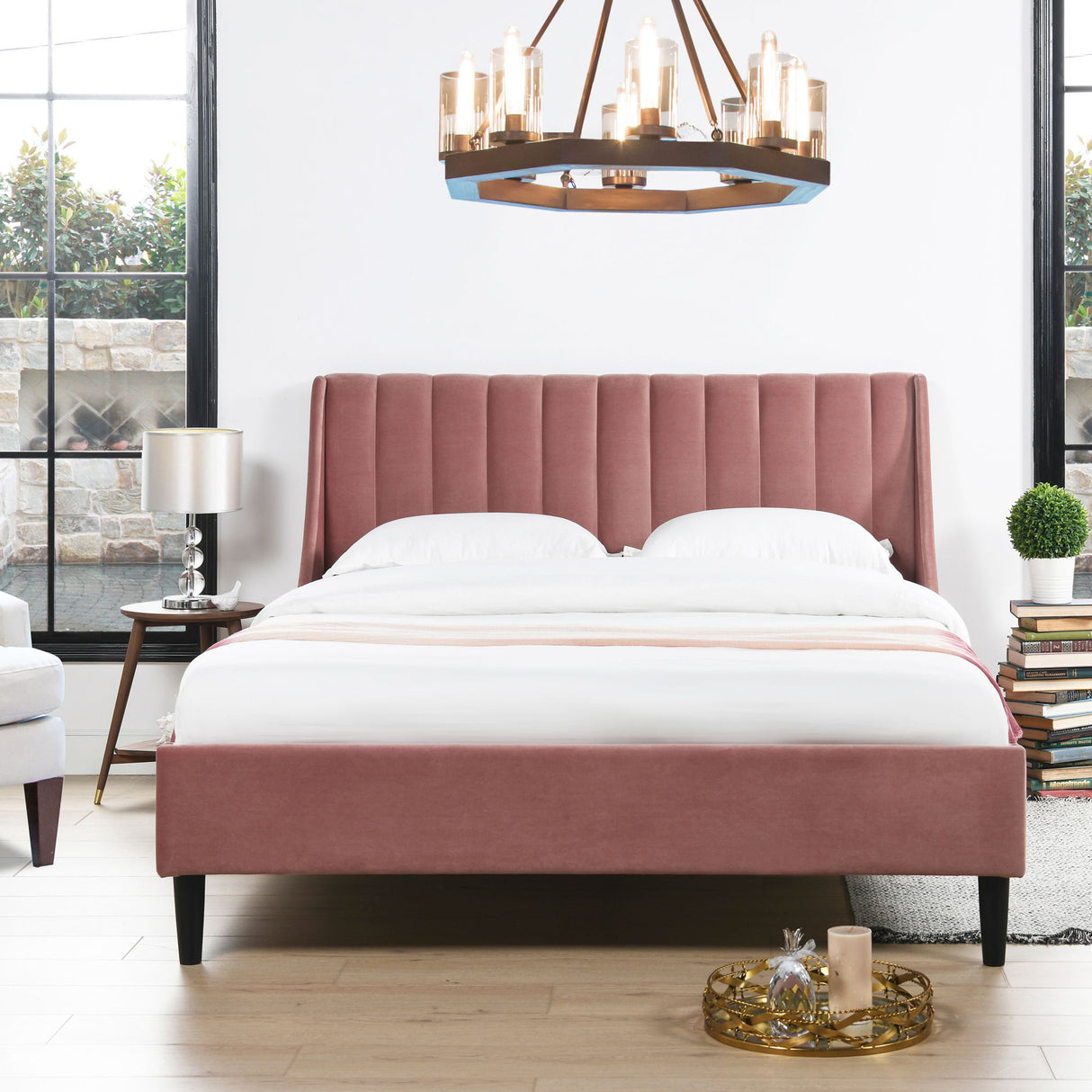 Aspen - Vertical Tufted Modern Headboard Platform Bed Set