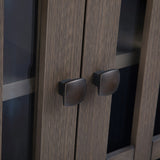 Bedford - Low Storage Media Cabinet - Farmhouse Gray by Simpli-Home | Bel Furniture