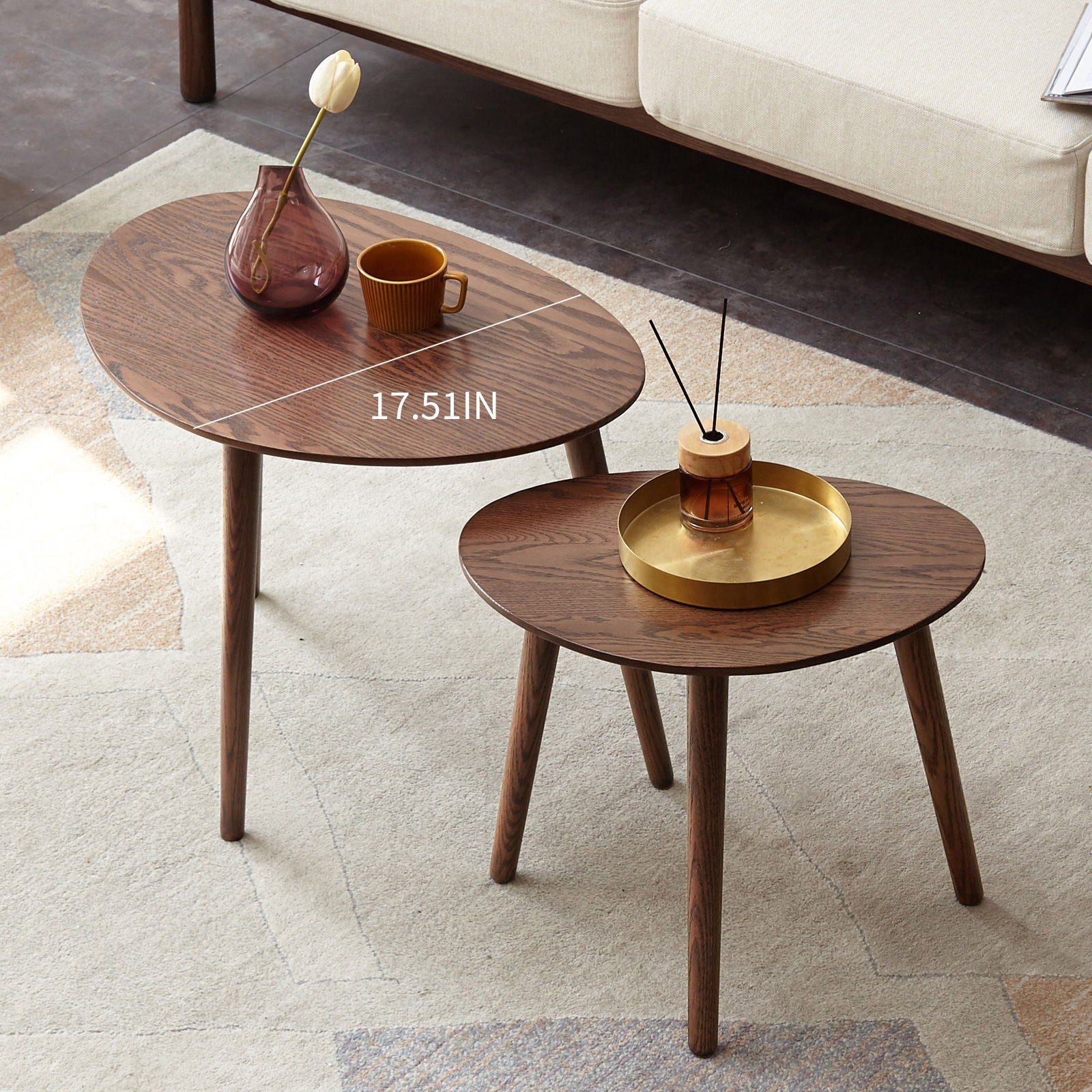 Pebble Shaped Coffee Table - Natural