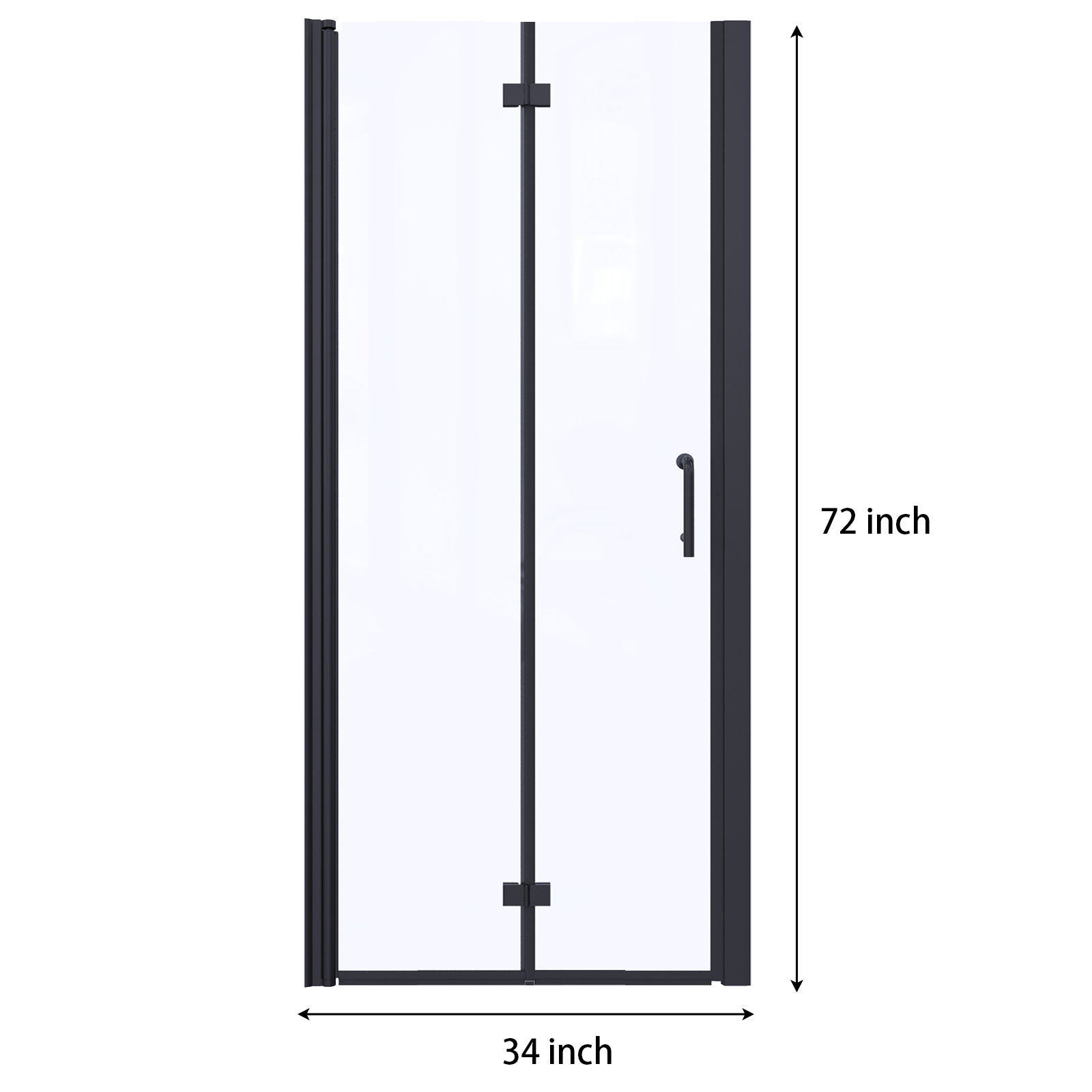 Bi-Fold Semi-Frameless Shower Doors In Matte With Clear Glass