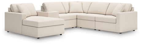 Modmax - Oyster - Sectional White 6 Pc. Sectional With Laf Corner Chaise, Raf Corner Chair And Storage Console by Signature Design by Ashley® | Bel Furniture