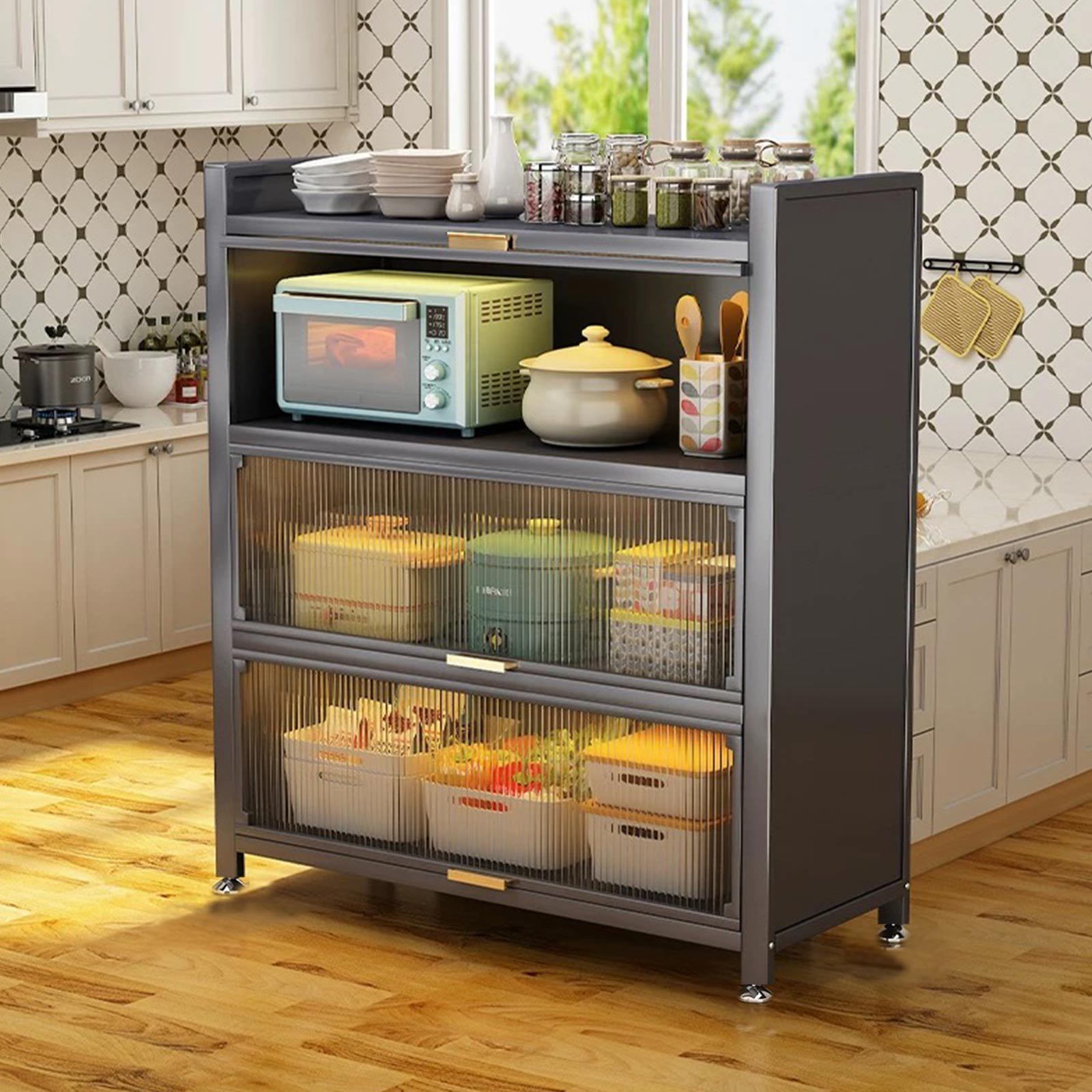 3 Tier Pantry Storage Cabinet Baker Racks For Kitchen With Storage Kitchen Pantry Storage Cabinet Microwave Rack Storage Rack