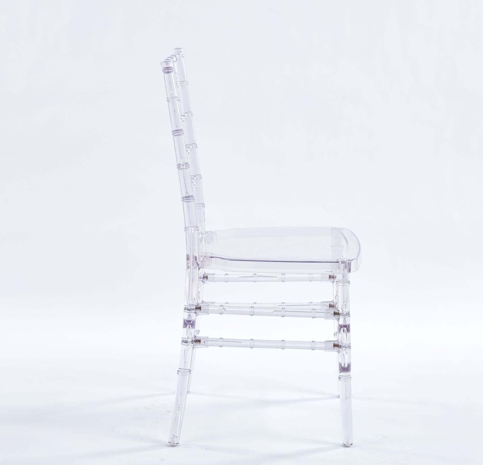 Welding Chair, Dining Chair, Plastic Seat (Set of 4) - Transparent