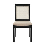 Modern Solid Wood Dining Chair With Rattan Inset Back (Set of 2) by Walker Edison | Bel Furniture